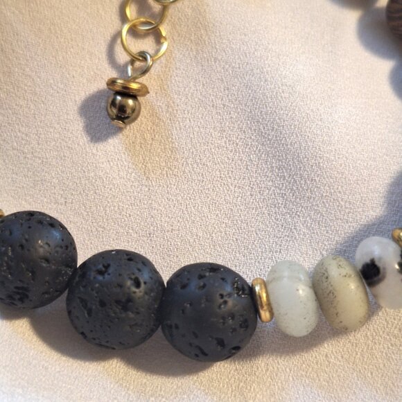 Artisan Handmade Amazonite Lava Stone Diffuser Beaded Bracelet - Picture 2 of 4